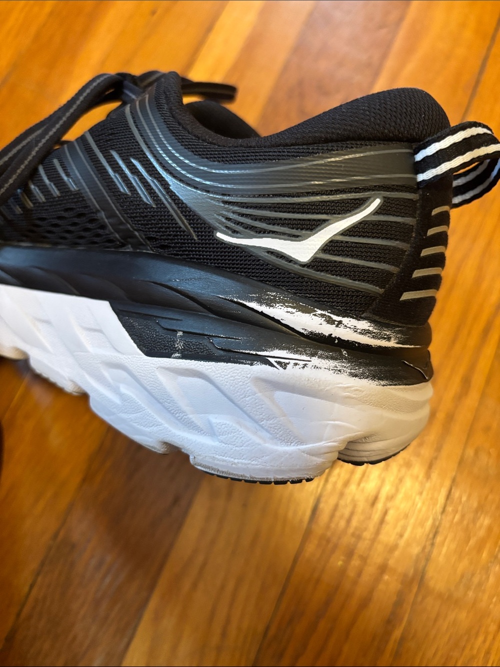 Hoka Bondi 7 Black & White Women’s Running Sneakers - Picture 7 of 9